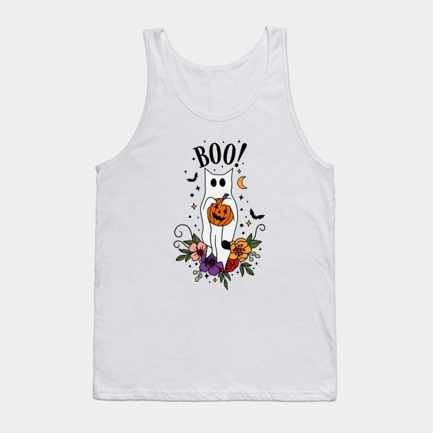 Halloween Cat Ghost Tank Top by uncommontee